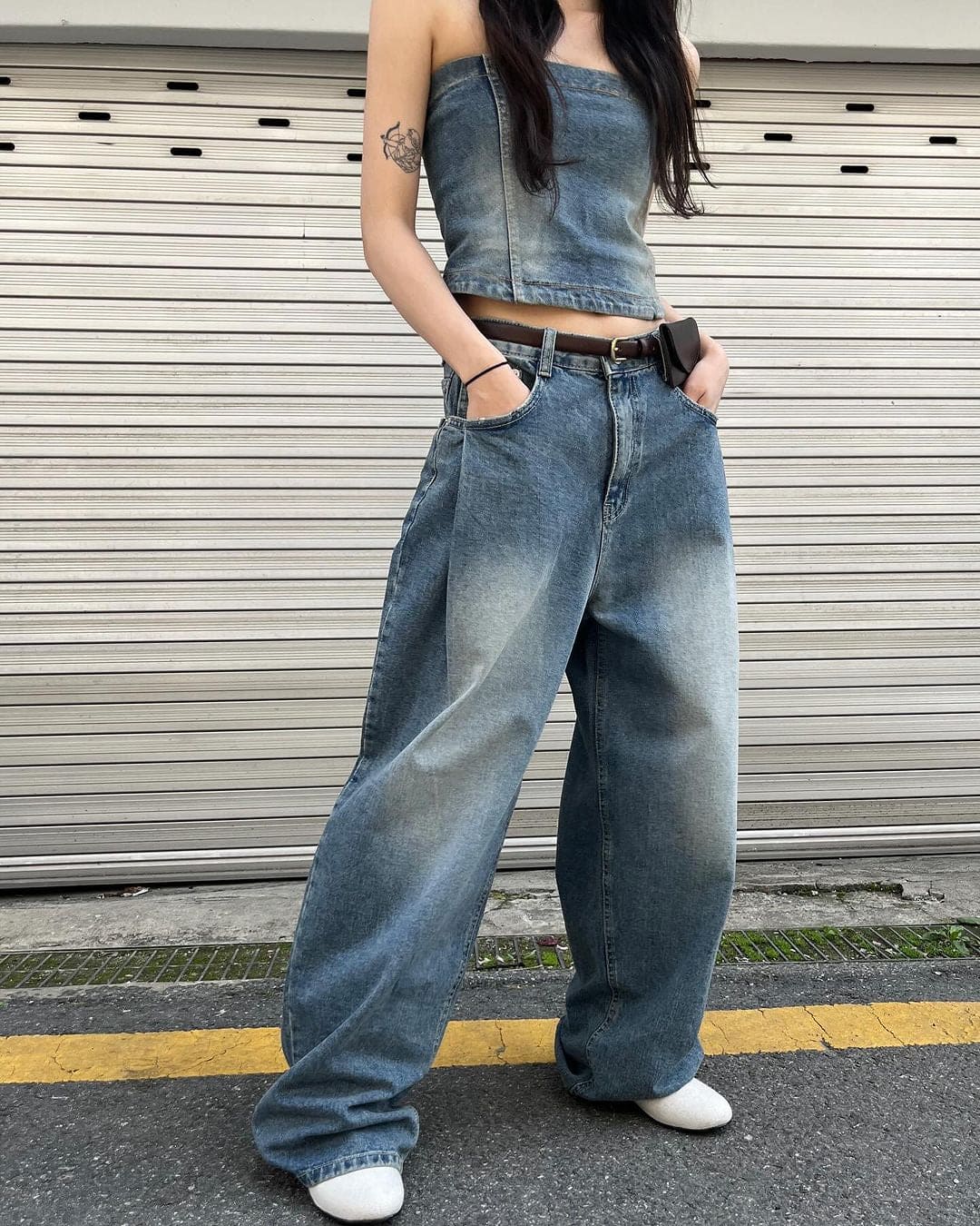 【y2k vibe】Denim Tube Top