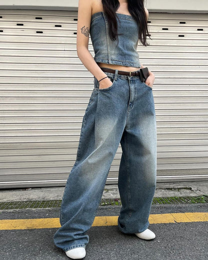 【y2k vibe】Denim Tube Top