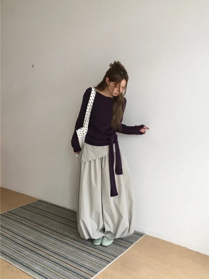 【🍇秋冬新色】Drape Ribbon Top
