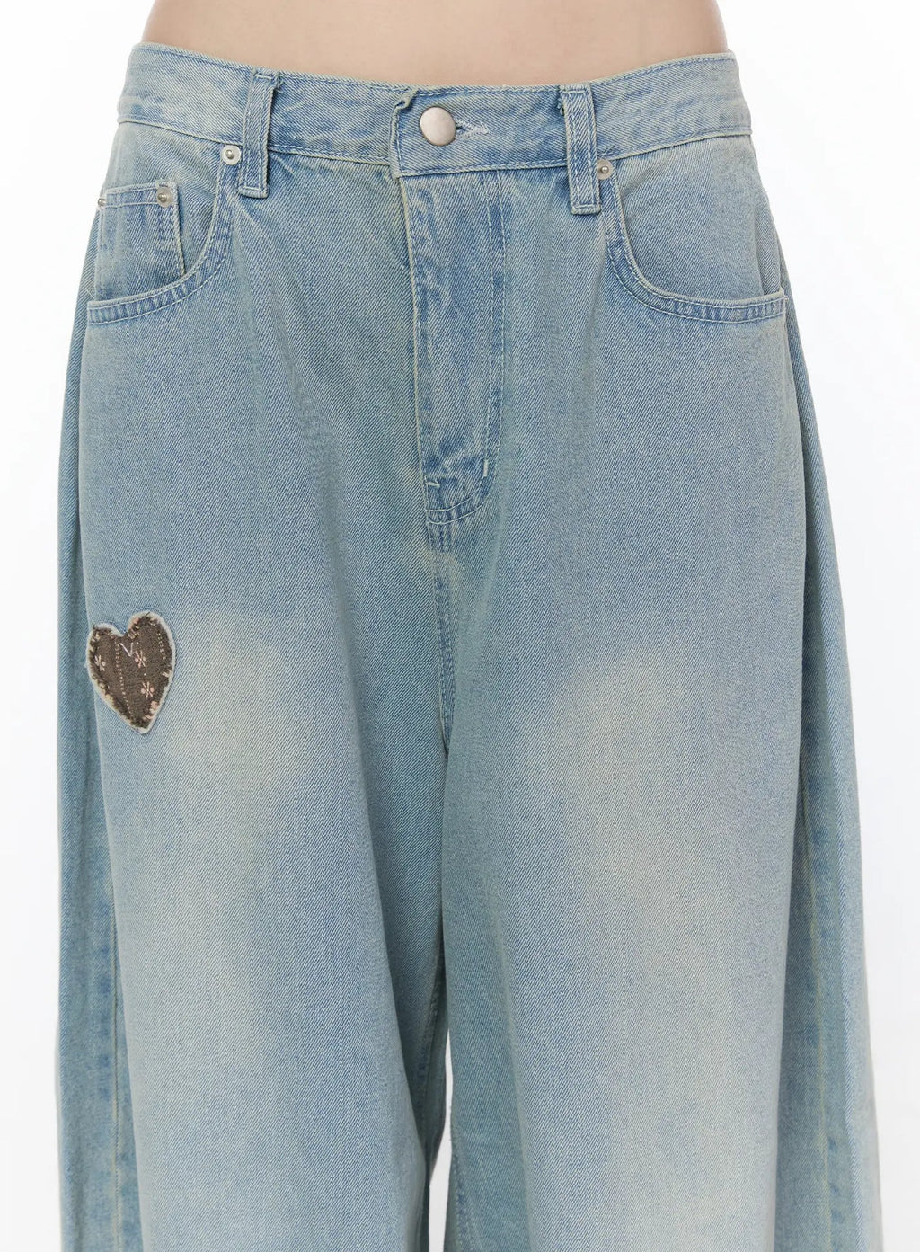 Heart Patch Baggy Jeans