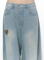 Heart Patch Baggy Jeans