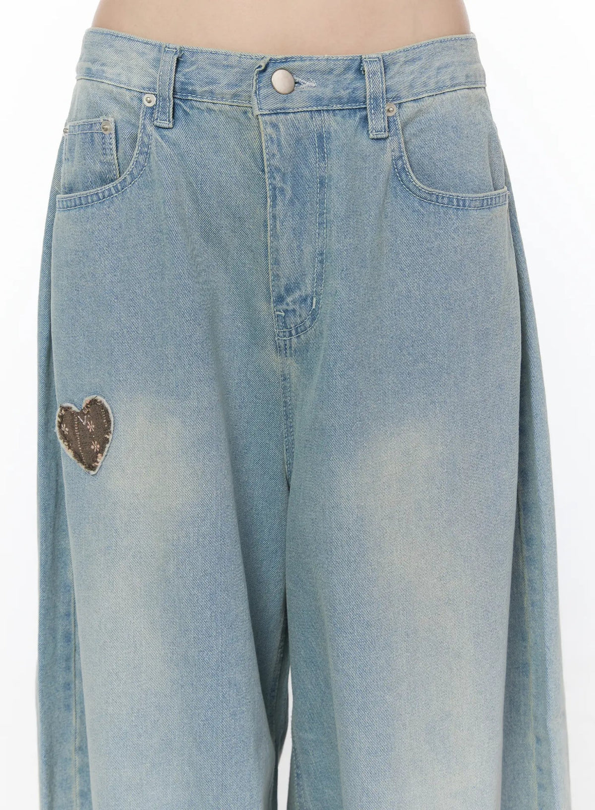 Heart Patch Baggy Jeans