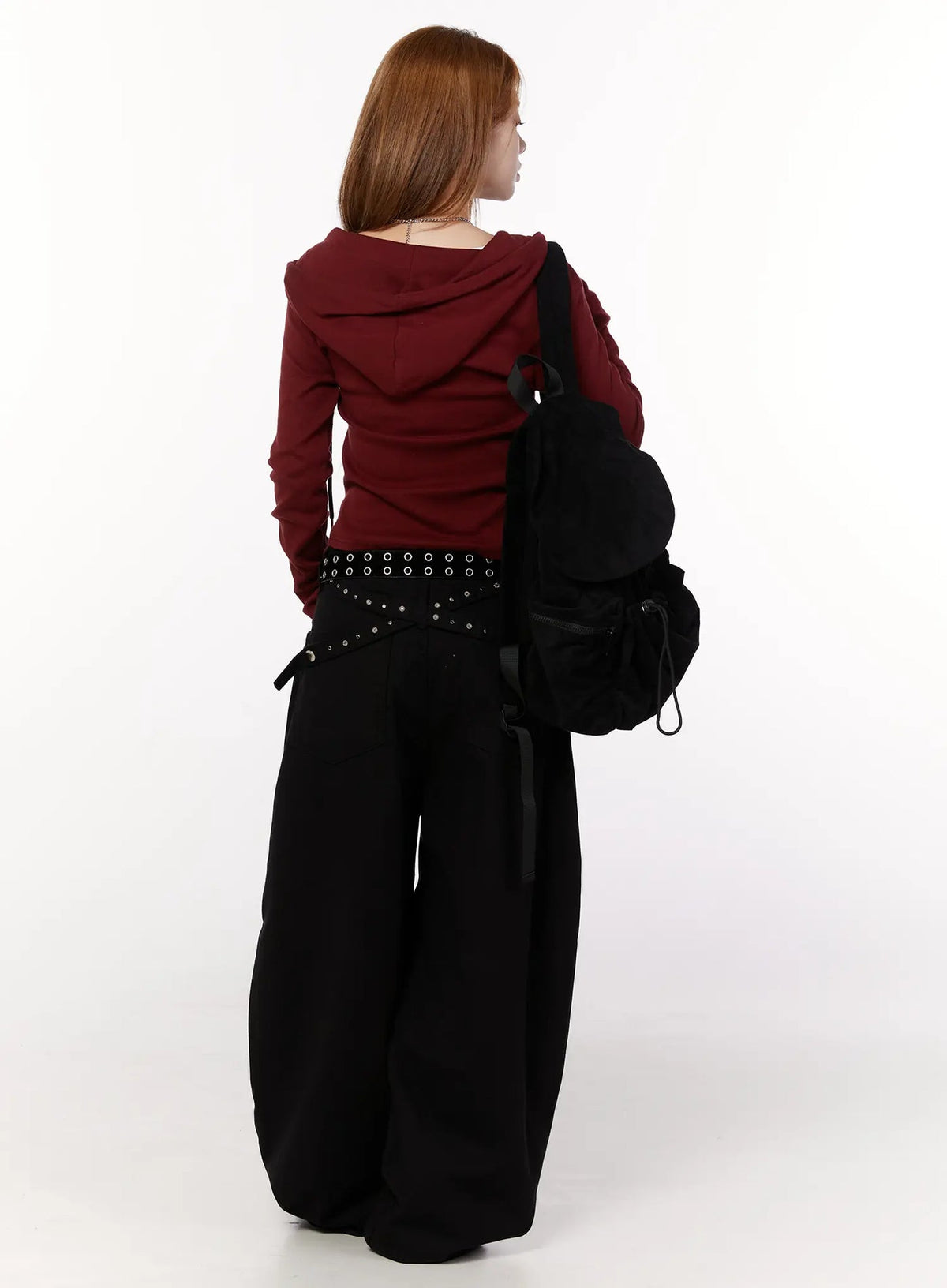 Studded X-Strap Wide Leg Pants