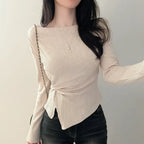 【🍇修身露肩】Boatneck Twisted Top