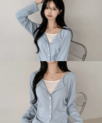 【短袖/長袖】Layered Cardi Set