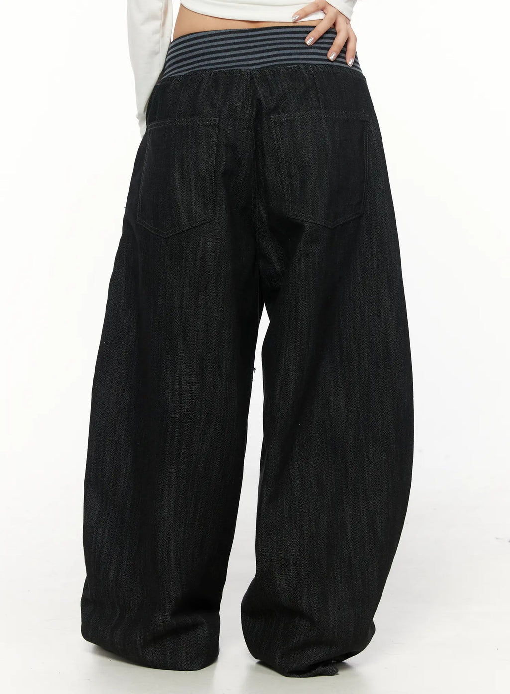 【條紋神褲】Stripe Wide Jeans