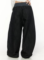 【條紋神褲】Stripe Wide Jeans