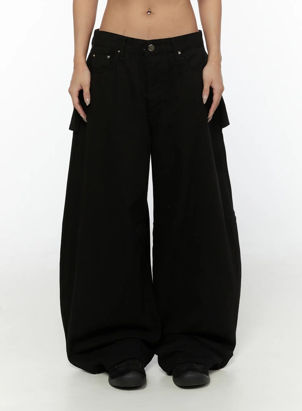 Studded Wide Fit Skirt Pants