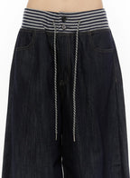 【條紋神褲】Stripe Wide Jeans