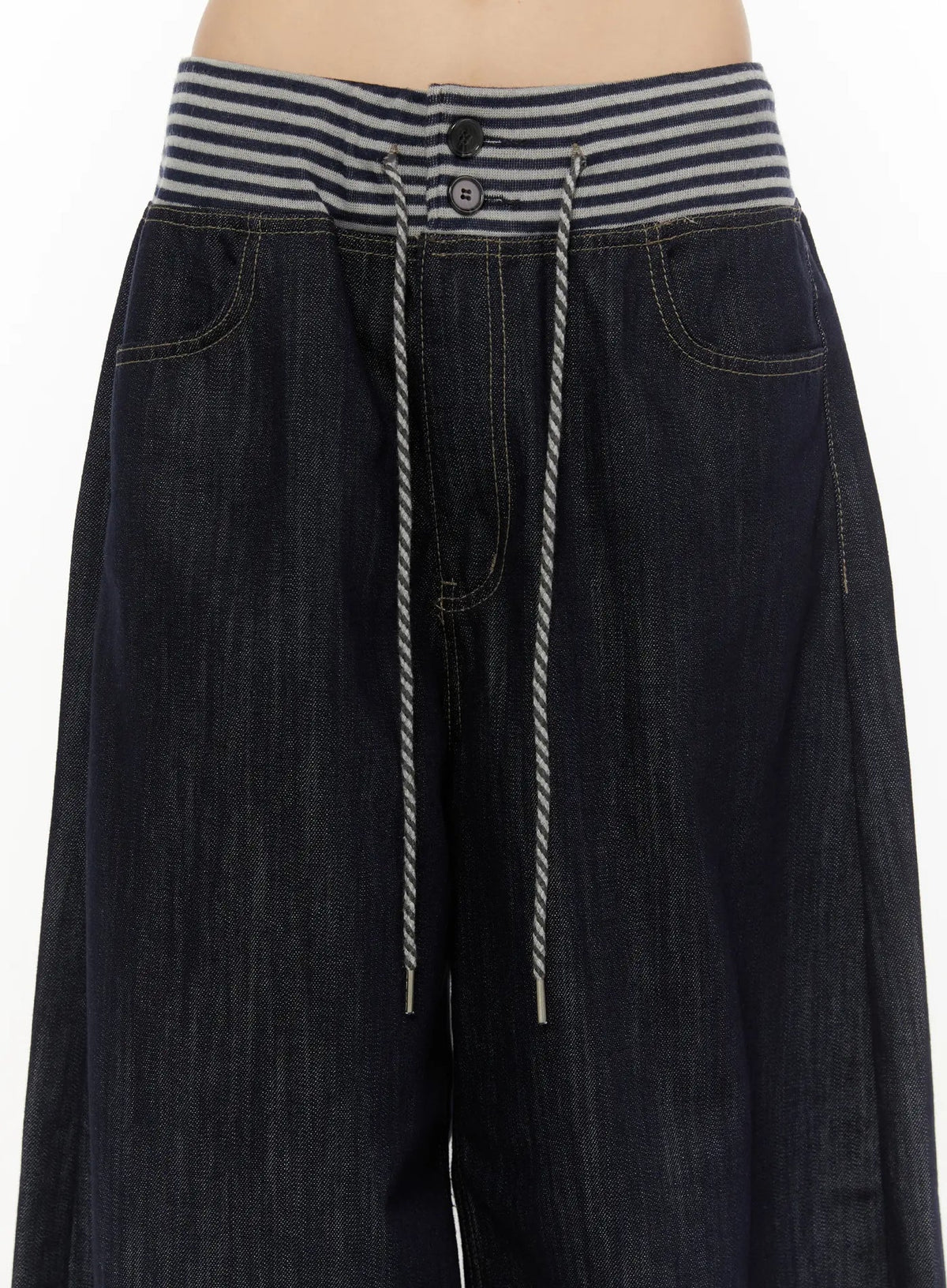 【條紋神褲】Stripe Wide Jeans