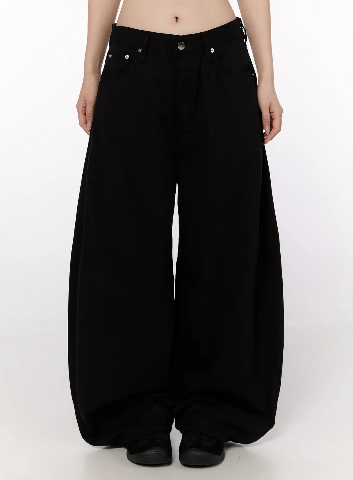 Studded X-Strap Wide Leg Pants