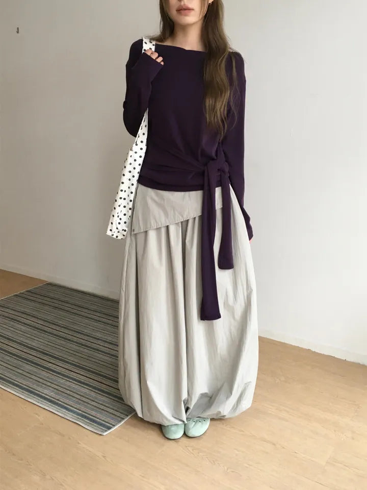 【🍇秋冬新色】Drape Ribbon Top