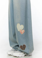 Heart Patch Baggy Jeans