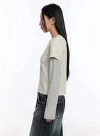 【層疊穿搭】Layered Star Patch Tee