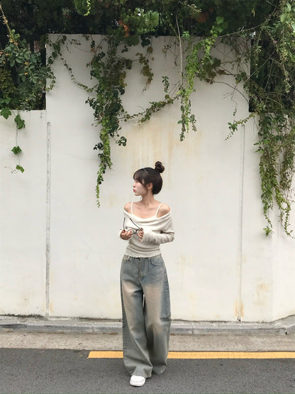 【🍂秋意濃濃】Drape Layered Knit Blouse