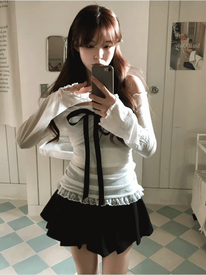 【🩶約會Pick】Ribbon Rose Top