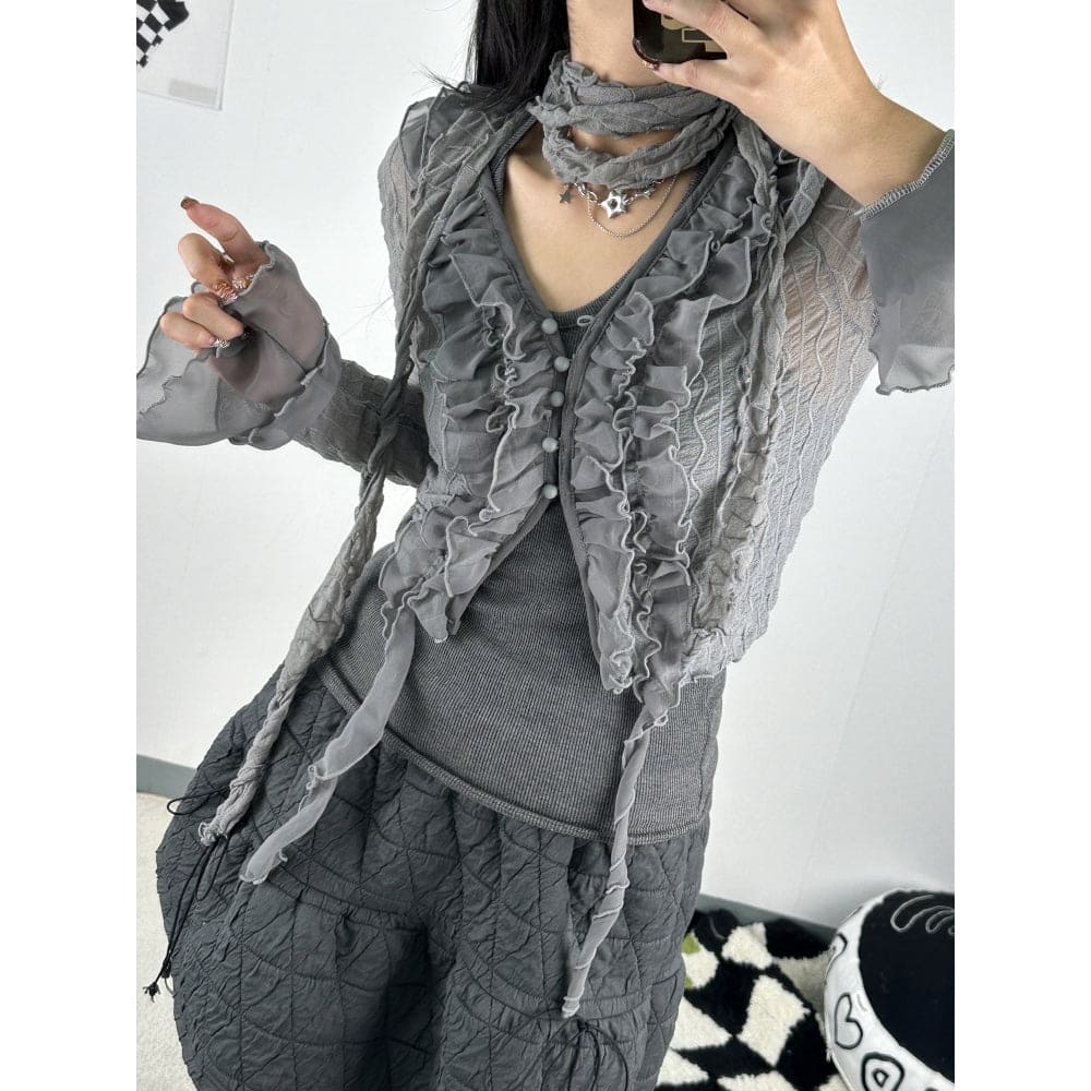 【🩶KARINA's Pick】Frilly Muffler Set 