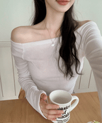 [Easy to Wear] Basic Off Shoulder Top 
