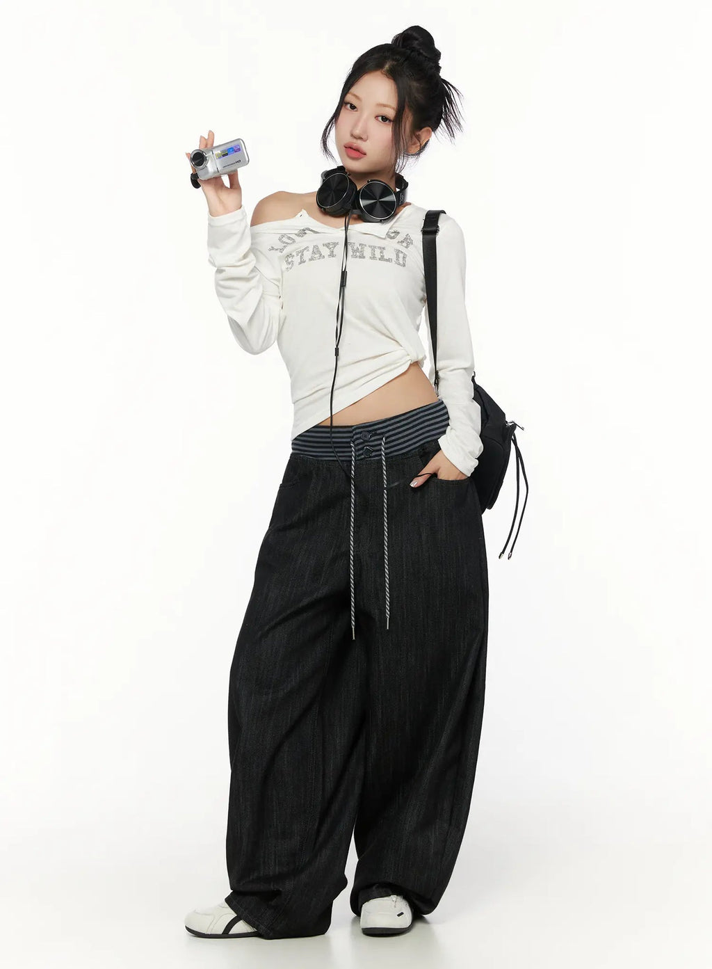 【條紋神褲】Stripe Wide Jeans