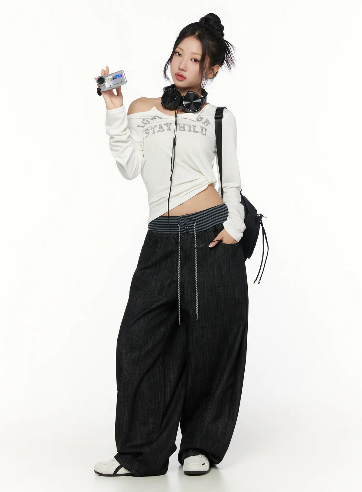 【條紋神褲】Stripe Wide Jeans