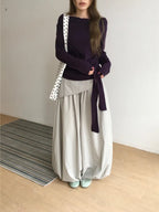 【🍇秋冬新色】Drape Ribbon Top