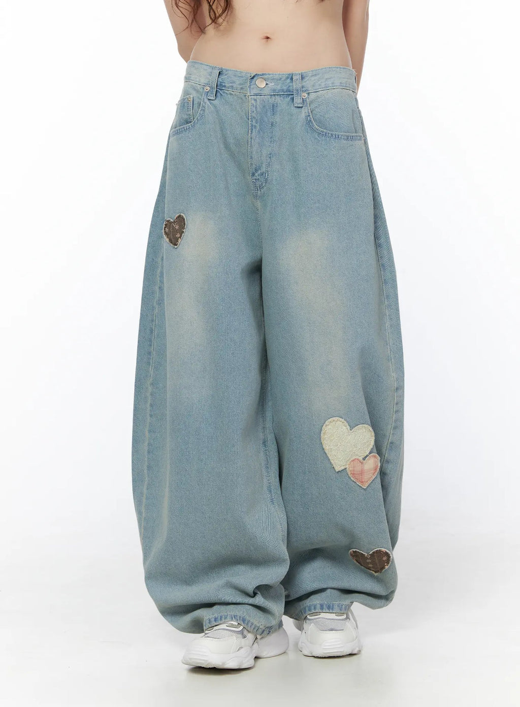 Heart Patch Baggy Jeans