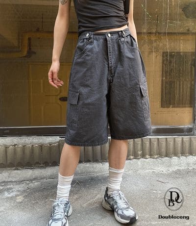 【🩶y2k】Cotton Cargo Half Pants