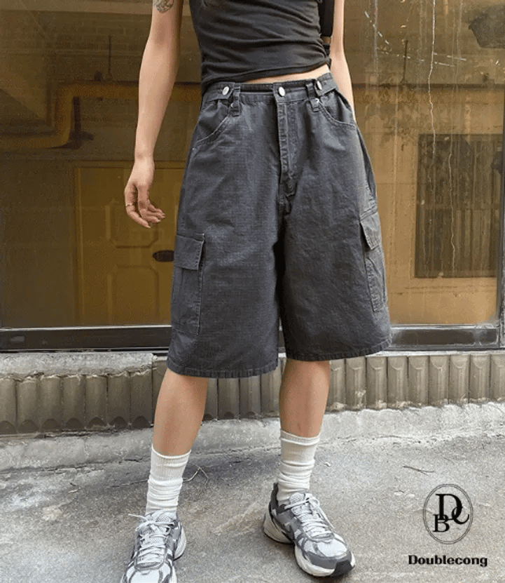 【🩶y2k】Cotton Cargo Half Pants