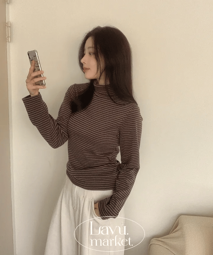 【Soft】Bumpy Turtle-Neck Tee