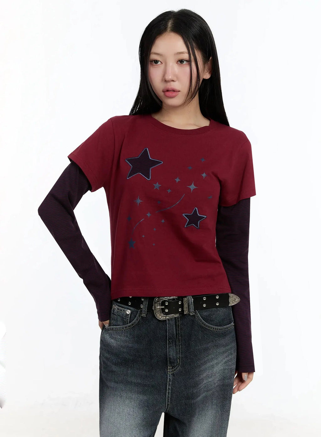 【層疊穿搭】Layered Star Patch Tee