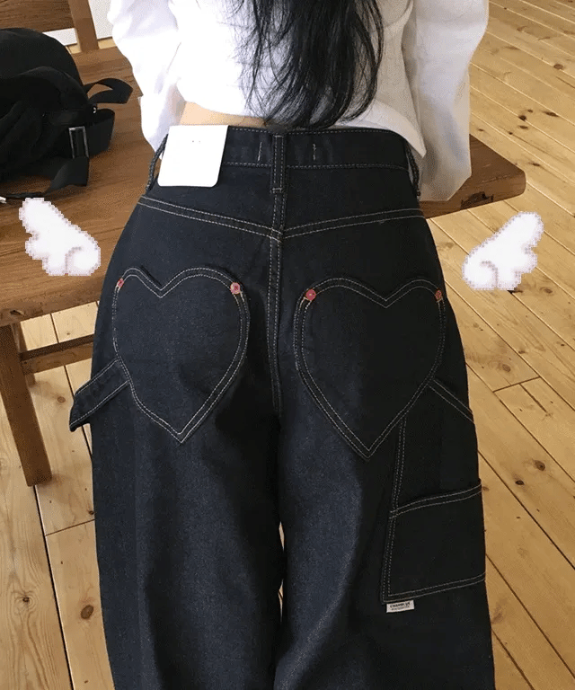 【🩶Heart Pocket Jeans】 