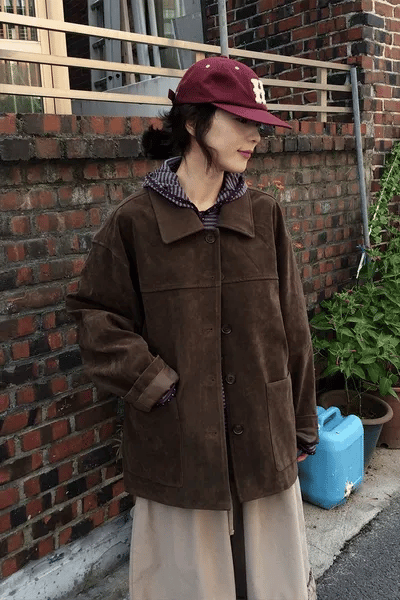 【🪵秋冬大衣】Suede Mid Jacket