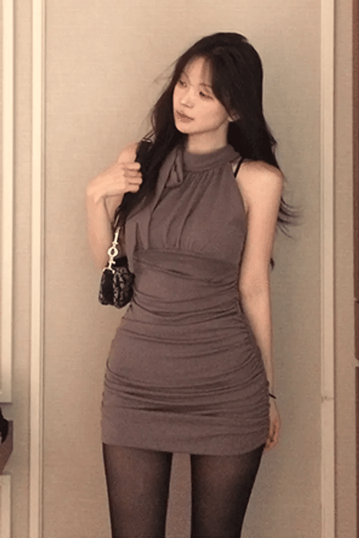 【約會之選】Shirring Halter Mini Dress