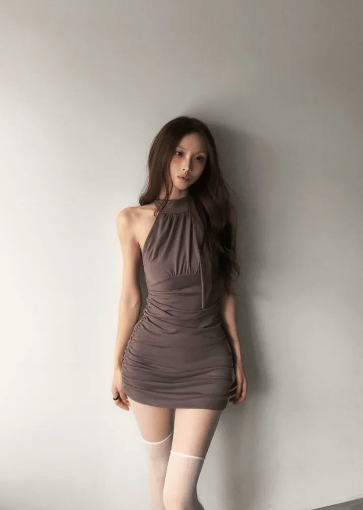 【約會之選】Shirring Halter Mini Dress