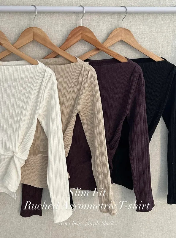 【🍇修身露肩】Boatneck Twisted Top