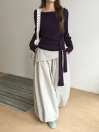 【🍇秋冬新色】Drape Ribbon Top