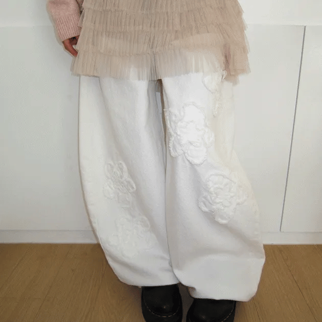 【春日彎刀褲】Flower Pants