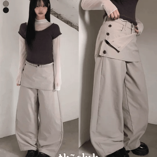 【質感爆棚】Double Layer Wrap Pants