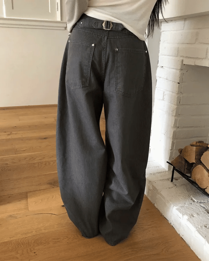 【神褲版型】Stripe Wide Pants