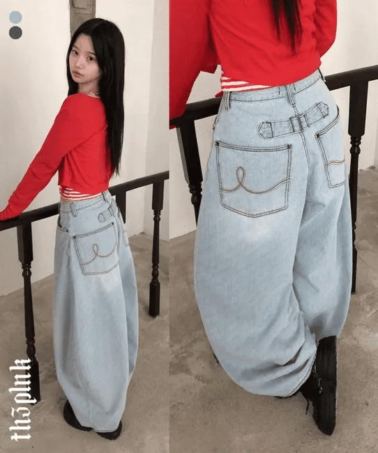 【春日牛仔】Vintage Buckle Jeans