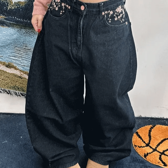 【🌸春日神褲】Cherry Blossom Wide Jeans