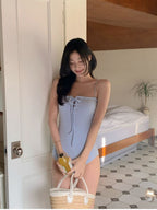 【🌴Sweet Salt Tie-on】Terry Eyelet Monokini 