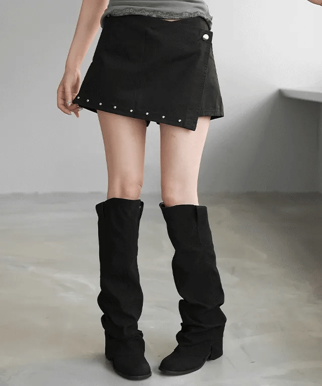 【鉚釘褲裙】Hellcot Wrap Skort
