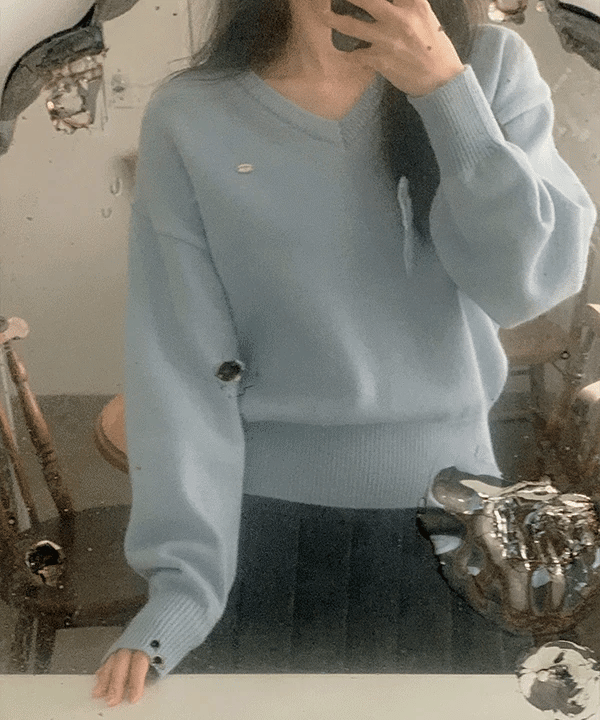 【🌷春裝新品】Label V-Neck Knit