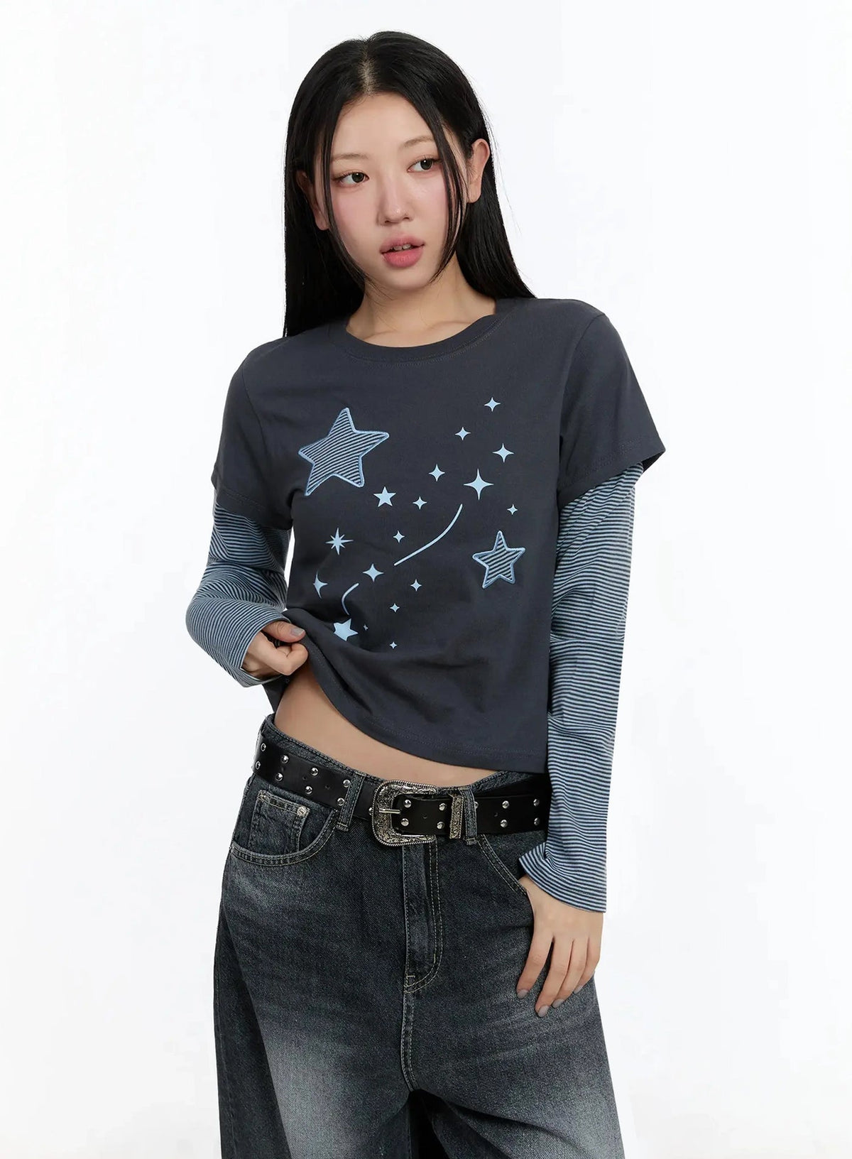 【層疊穿搭】Layered Star Patch Tee