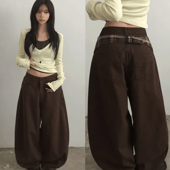 Taka Check Balloon Wide Pants