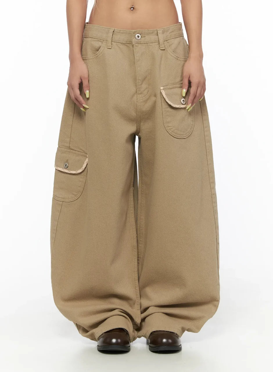 【彎刀神褲】Pocket Detail Cotton Pants