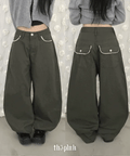 Lace Pocket Wide Pants