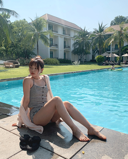 【🩰可愛/斯文】Halter Stripe Bikini