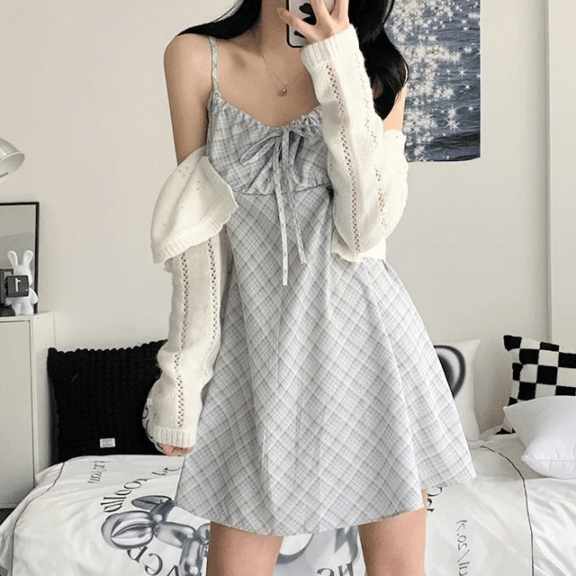 【春夏溫柔】Ribbon Check OPS